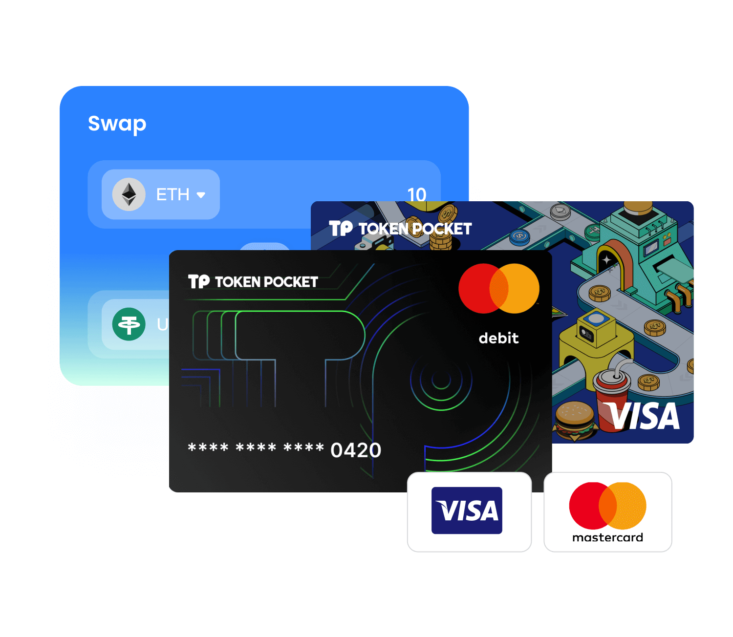 TokenPocket 閃兌服務與資訊確認畫面